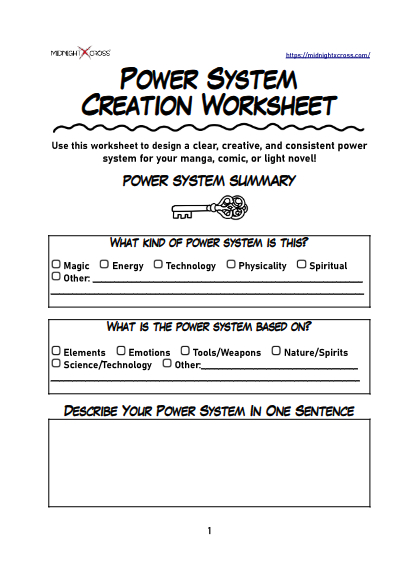 Power System Creation Worksheet Preview 1